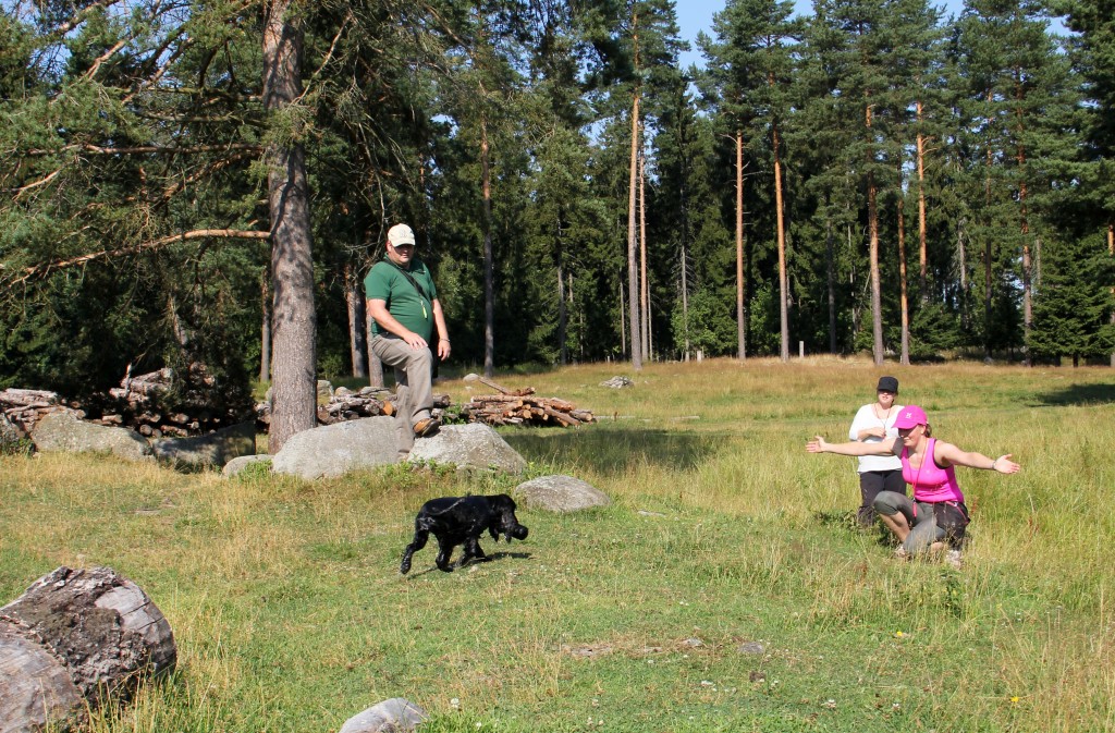 Enya palauttaa dummyn vesinoudon jälkeen. kuvaaja: Tiina Karlström